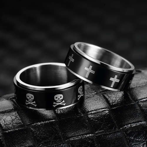 Titanium Steel Black Spinner Band. Ring Size 6,7,8,9,10,11,12,13